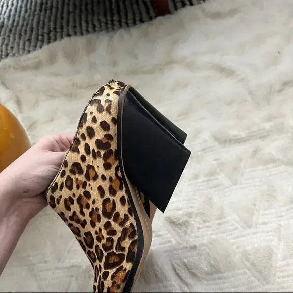 Dolce Vita Ira Leopard Calf Hair Heeled Mules - Picture 7 of 10